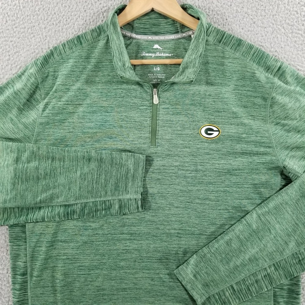 Green Bay Packers Tommy Bahama Pullover Large IslandZone 1/4 Zip Performance